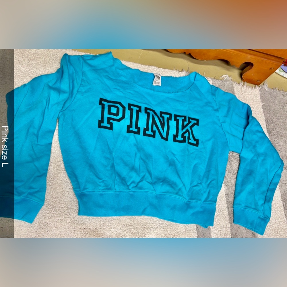 Victoria's Secret Blue Off-the-Shoulder Sweater